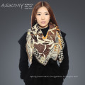 High quality 100% pure cashmere printed square scarf